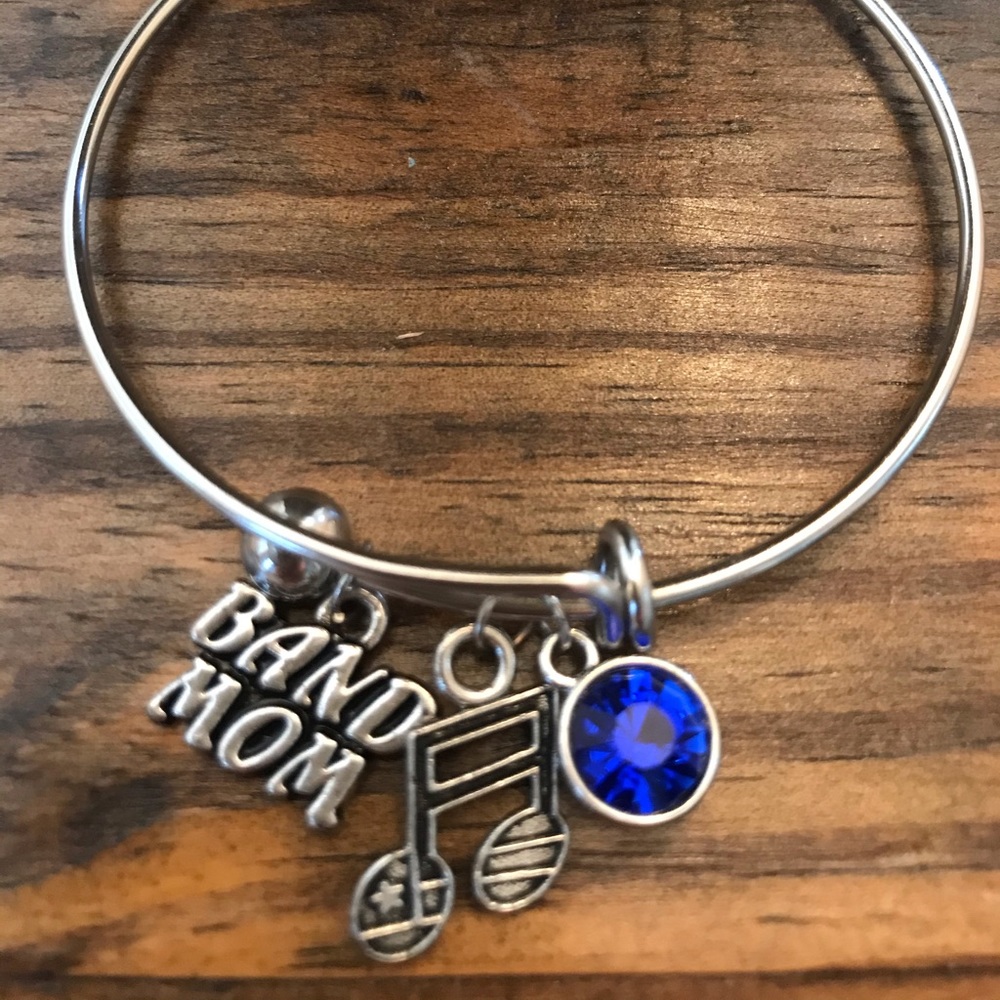 Band Mom Music Note Blue Charm Bracelet